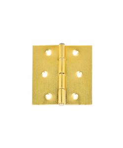 Cerniere quadre con spina fissa in ferro ottonato 50 x 50 mm