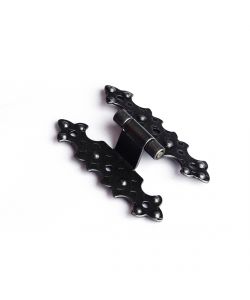 Cerniere rustiche in ferro martellato nero collo alto 55 x 92 mm.