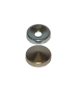 Borchie coprivite coniche in ottone nichelato 16mm