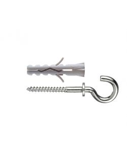 Tasselli in nylon Diam. 6 x 30 senza collarino con occhiolo aperto 12 pz.
