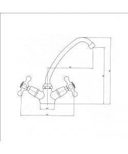 Masidef Rubinetto Lavello Kip Ottone Vintage - Design Elegante 35 cm