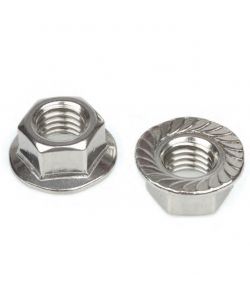 Dadi flangiati zigrinati Inox A2 - M5 - 14 pz.