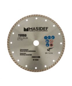 Disco da taglio 230X2,8mm turbo diamantato con corona a lama scanalata per calcestruzzo