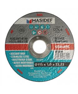 Disco taglio D.115x1,0mm acciaio inox