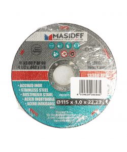 Disco taglio D.115x1,0mm acciaio inox set 5pz