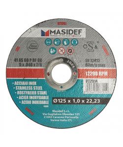 Disco taglio D.125x1,0mm acciaio inox