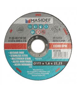 Disco taglio D.115x1,6mm acciaio inox