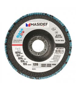 Disco abrasivo lamellare D.125x13mm gr 120 univ
