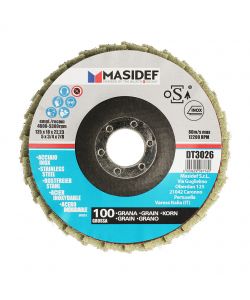 Disco abrasivo lamellare D.125x18mm gr 100 per inox