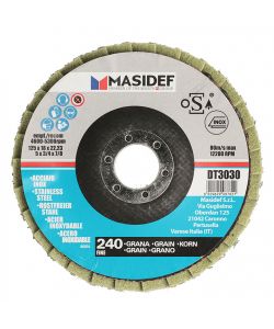 Disco abrasivo lamellare D.125x18mm gr 240 per inox