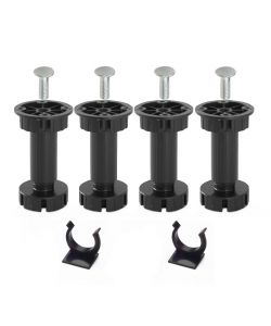 Kit Piedi Tondi Regolabili 4 Pezzi 28 - H. 150 mm. con viti e clip