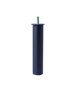 Piede tondo in metallo per rete letto 40 - H. 200 mm. Nero