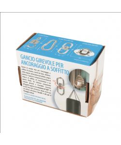 Gancio Girevole 360° Inox Grigio per Soffitto Max 300 KG