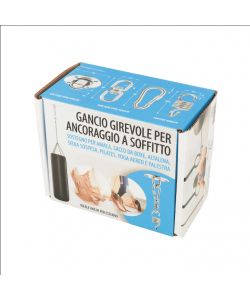 Gancio Girevole 360° Inox Grigio per Soffitto Max 300 KG
