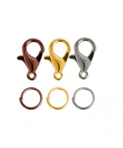 Masidef Chiusure Moschettoni Catene Ornamentali 120 Pz Oro Argento Bronzo