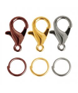 Masidef Chiusure Moschettoni Catene Ornamentali 120 Pz Oro Argento Bronzo
