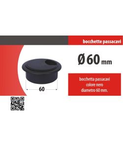 Bocchetta passacavi -  60 - nero