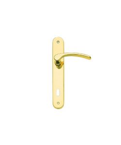 Masidef Guarnitura con Placca 90mm - Maniglia e Foro Chiave in Ottone Lucido