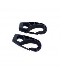 Ganci a moschettone in nylon nero ricambio per elastici Diam. 8 mm. 2 pz.