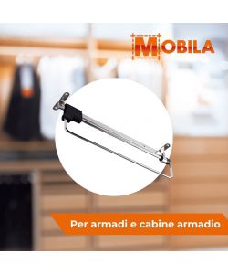 Appendiabiti Estraibile 30 cm Cromato per Armadio Salvaspazio