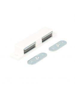 Chiusure magnetiche da applicare - per ante doppie - forza 12 kg. - bianco - 2 pz