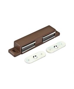 Chiusure magnetiche da applicare - per ante doppie - forza 12 kg. - marrone - 2 pz