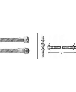 Masidef Attacchino Inox M3/8' - F1/2' 20 cm per Collegamenti Compatti