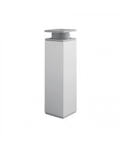 Piede quadro regolabile in plastica L. 40 - H. 100 mm grigio alluminio