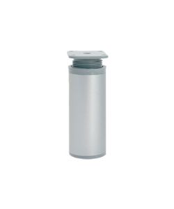 Piede tondo regolabile in plastica 40 - H.100 mm. grigio alluminio