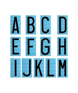 Letterfix Lettera M PVC Nero 50 mm Autoadesivo per Etichettatura