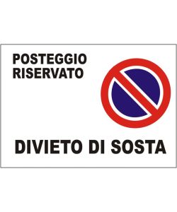 Rosh Cartello Posteggio Riservato Polipropilene 25x35 cm