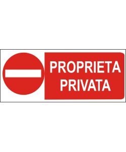 Cartello Propriet Privata 31x14 cm in Polipropilene