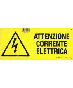 ROSH Segnaletica di Sicurezza Gialla 'Attenzione Corrente Elettrica' 31x14 cm