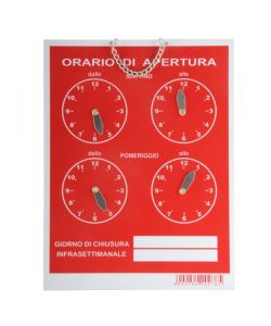 Cartello Orario con 4 Orologi Tempopol Blu cm 16x21