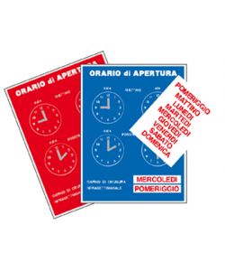 Cartello Orario con 4 Orologi Tempopol Blu cm 16x21
