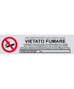 Cartello Vietato Fumare Adesivo 4x15 cm