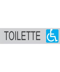 ROSH Targa Adesiva Toilette Disabili 4x15 cm Grigia in Vinile Rigido