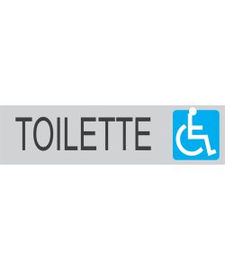 ROSH Targa Adesiva Toilette Disabili 4x15 cm Grigia in Vinile Rigido
