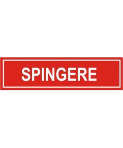 Rosh Cartello SPINGERE Targhetta Segnaletica Adesiva 4x15cm Rosso e Bianco