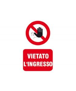 ROSH EcoTarga Vietato ingresso 20x30 cm spessore 0,5 mm conforme D.Lgs.81