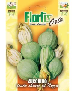 Zucchino Tondo Chiaro di Nizza - Sementi Frutti Rotondi Verde Chiaro