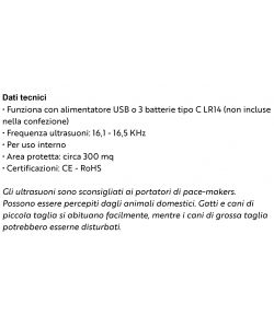 Flortis Dissuasore Ultrasuoni Portatile - Deterrente Topi e Ratti
