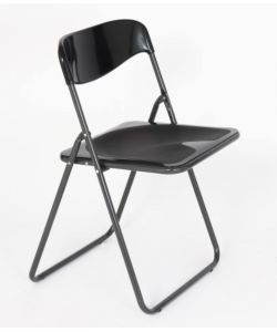 Sedia pieghevole poker nera in acciaio 78x45,5 cm