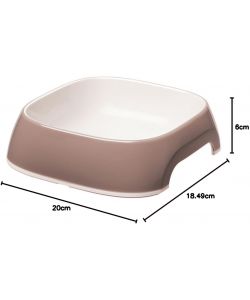 Ferplast Ciotola Glam Tortora 0,75L Antiscivolo per Cani e Gatti