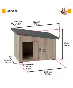 Ferplast Cuccia Cane Argo in Legno con Tetto Apribile 95,5x62,5 cm