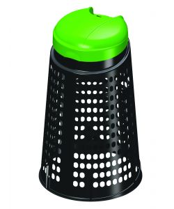 Trespolo grigliato nero con coperchio verde 110 litri