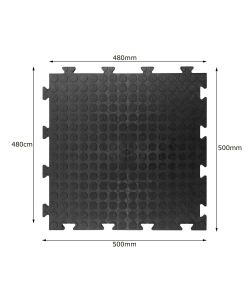 Art Plast Piastrella PVC Morbida Nera 50x50 cm Antiscivolo per Officine e Palestre