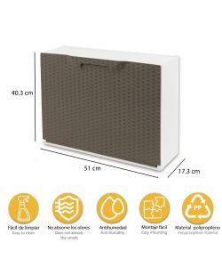 Art Plast Scarpiera Rattan Marrone - 51x17.3x41 cm