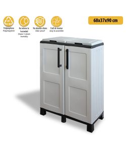 Art Plast Armadio per Raccolta Differenziata - Grigio - 68x37x90 cm