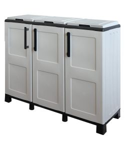 Armadio per Raccolta Differenziata in PVC - Grigio - 102x37x90 cm